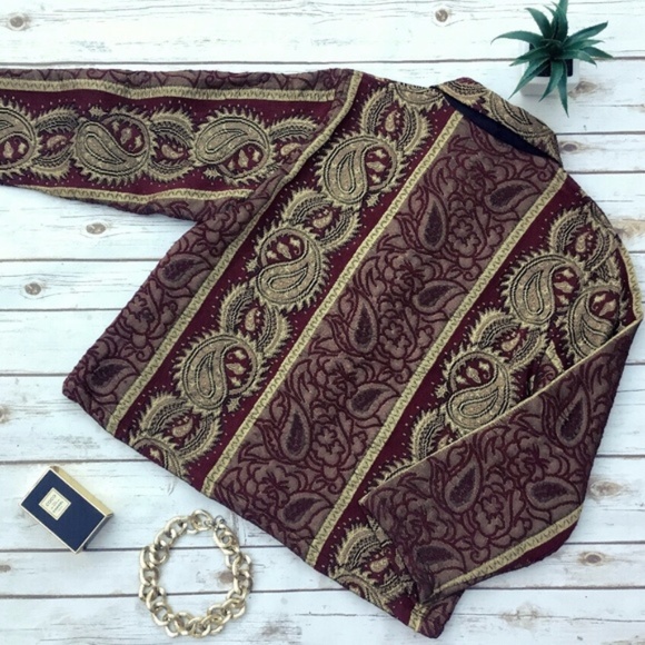 Red and Gold Art To Wear BOHO Jacket by Tantrums - Picture 2 of 8